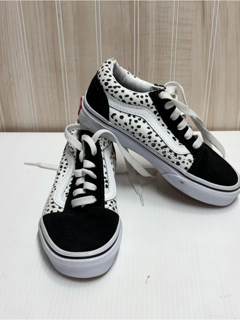 Black & White Dalmatian Print Skate Sneakers